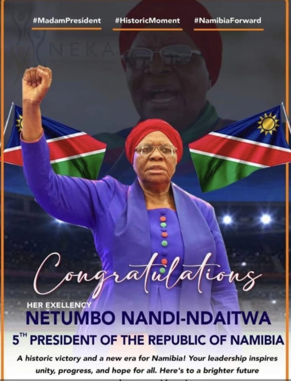 NETUMBO NANDO NDAITHWA 5 présidente de la République de la Namibie